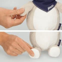 Alecto ® Pluche Knuffel Met Rustgevende Geluiden En Nachtlampje, Wasbeer -Knus En Klein alecto pluche knuffel met rustgevende geluiden en nachtlampje wasbeer a379946 4