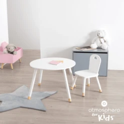 Atmosphera Kindertafel Douceur Wit -Knus En Klein atmosphera kindertafel douceur wit a397668 3