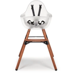 CHILDHOME Kinderstoel Evolu 2 Donker Natuur / Transparant 2 In 1 + Ring