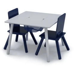 Delta Children Opberg Tafel En Stoelenset (Blauw/Wit)