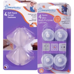 Dreambaby Dream Baby ® 4 Stuks DELUXE Hoekbeschermers & 4 Stuks Multifunctionele Sluitingen Klein, Transparant -Knus En Klein dream baby 4 stuks deluxe hoekbeschermers amp 4 stuks multifunctionele sluitingen klein transparant a307199 3