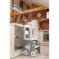 Familie-SCL Leertoren Auto Wit/grijs -Knus En Klein familie scl leertoren auto wit grijs a392876 3