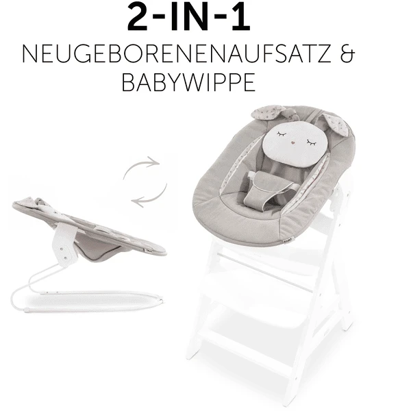Hauck Wipstoeltje Alpha Bouncer 2in1 Powder Bunny Beige Bloom 5 Hauck Wipstoeltje Alpha Bouncer 2in1 Powder Bunny Beige Bloom - Afbeelding 3