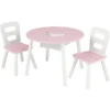 KidKraft® Set Met Ronde Opbergtafel En Stoelen - Wit En Roze