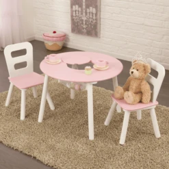 KidKraft® Set Met Ronde Opbergtafel En Stoelen - Wit En Roze 9 KidKraft® Set Met Ronde Opbergtafel En Stoelen - Wit En Roze -Knus En Klein kidkraft set met ronde opbergtafel en stoelen wit en roze a220355 2