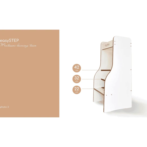 Mumy™ Leertoren EasySTEP Wit / Natuur 5 Mumy™ Leertoren EasySTEP Wit / Natuur - Afbeelding 3