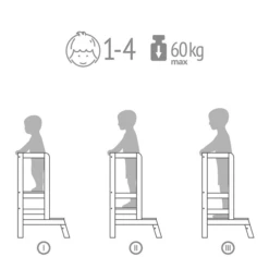 Polini Kids Learning Tower Stap Grijs -Knus En Klein polini kids learning tower stap grijs a399699 2