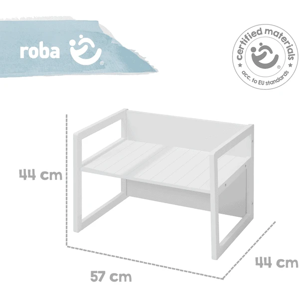Roba Bank/tafel 2in1 Wit 7 Roba Bank/tafel 2in1 Wit - Afbeelding 5