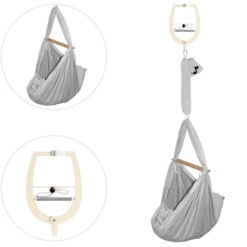 SCHMUSEWOLKE Babywieg Met Deurklem Bio Grijs -Knus En Klein schmusewolke babywieg met deurklem bio grijs a394209 1